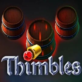 Thimbles slot logo by Evoplay at LuckyHills Casino